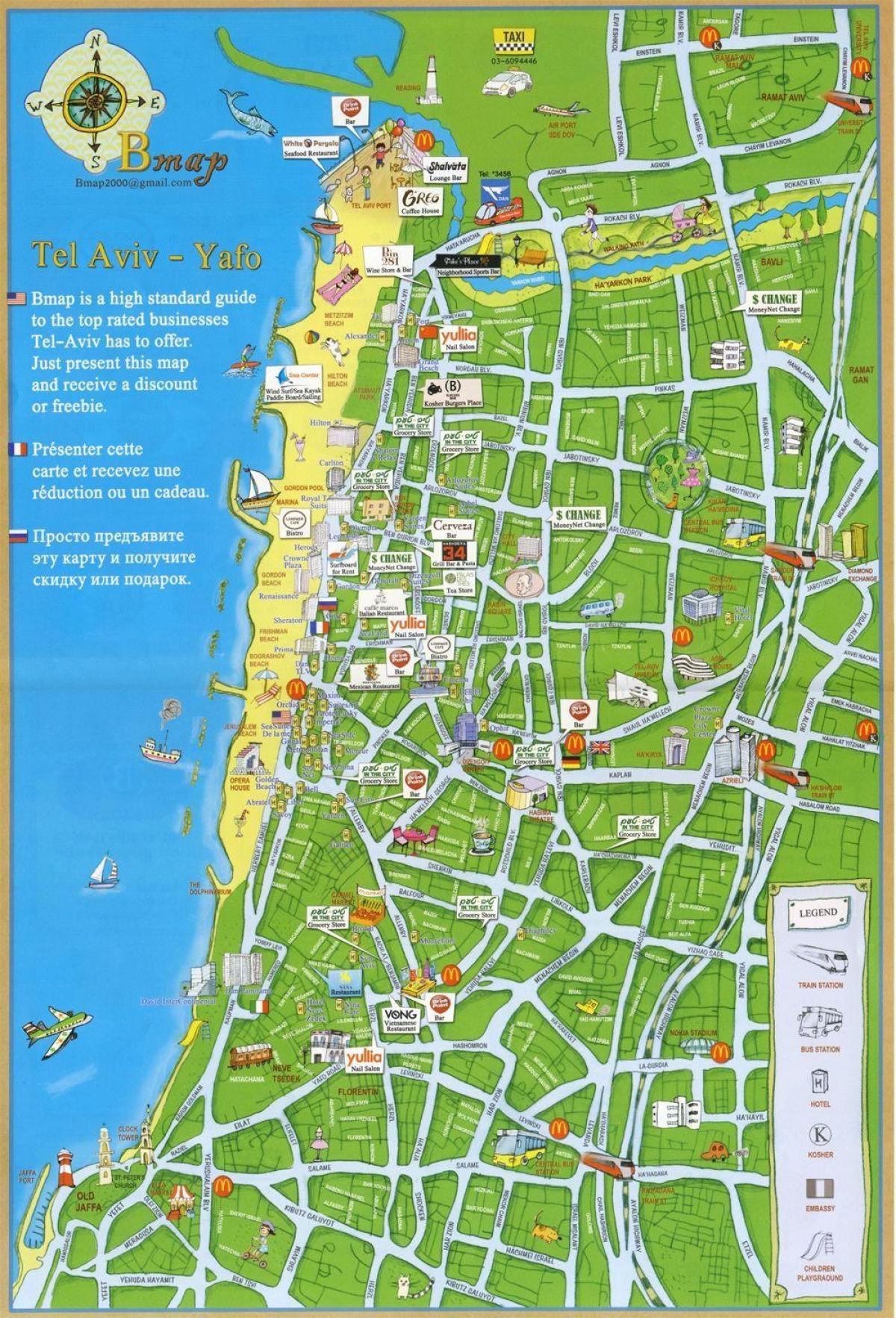 Tel Aviv objektiem kartē