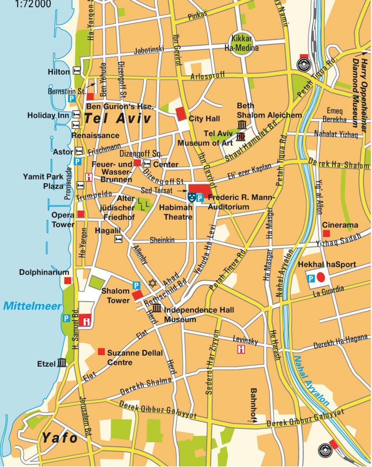 karte Tel Aviv jomā