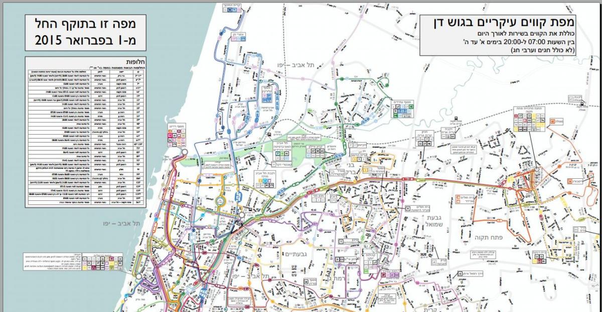 Tel Aviv autobusu maršruti kartes