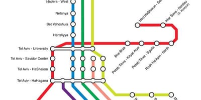 Tel Aviv dzelzceļa staciju karte