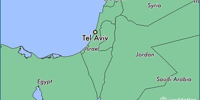 Karte Tel Aviv pasaulē